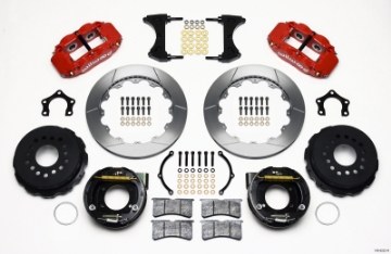 Picture of Wilwood Narrow Superlite 4R Rear P-Brk Kit 12-88in Red Mopar-Dana 2-36in Off w-Snap Ring Bearing