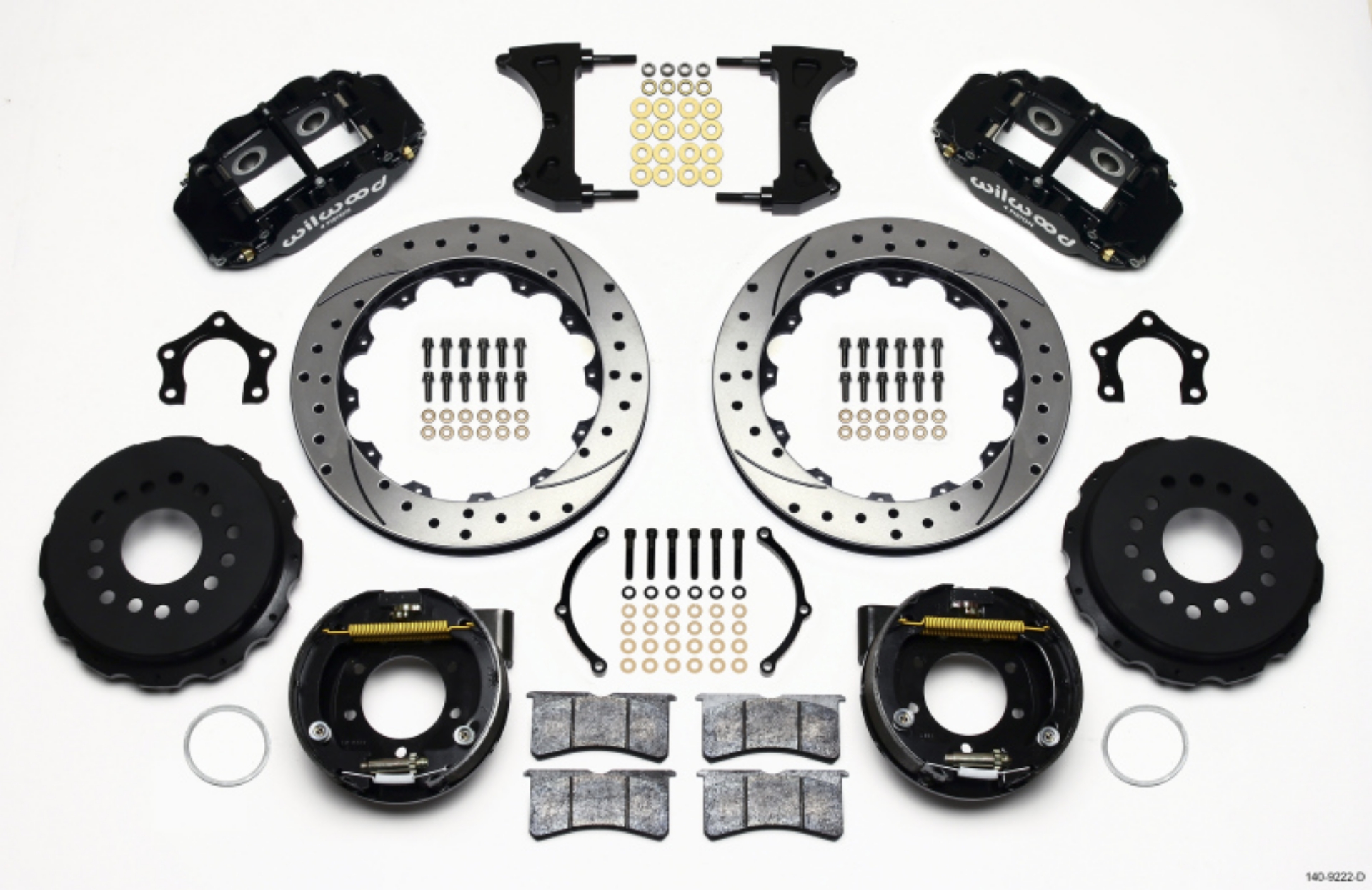 Picture of Wilwood Narrow Superlite 4R Rear P-Brk Kit 12-88in Drilled Mopar-Dana 2-36in Off w-Snap Ring Bearing