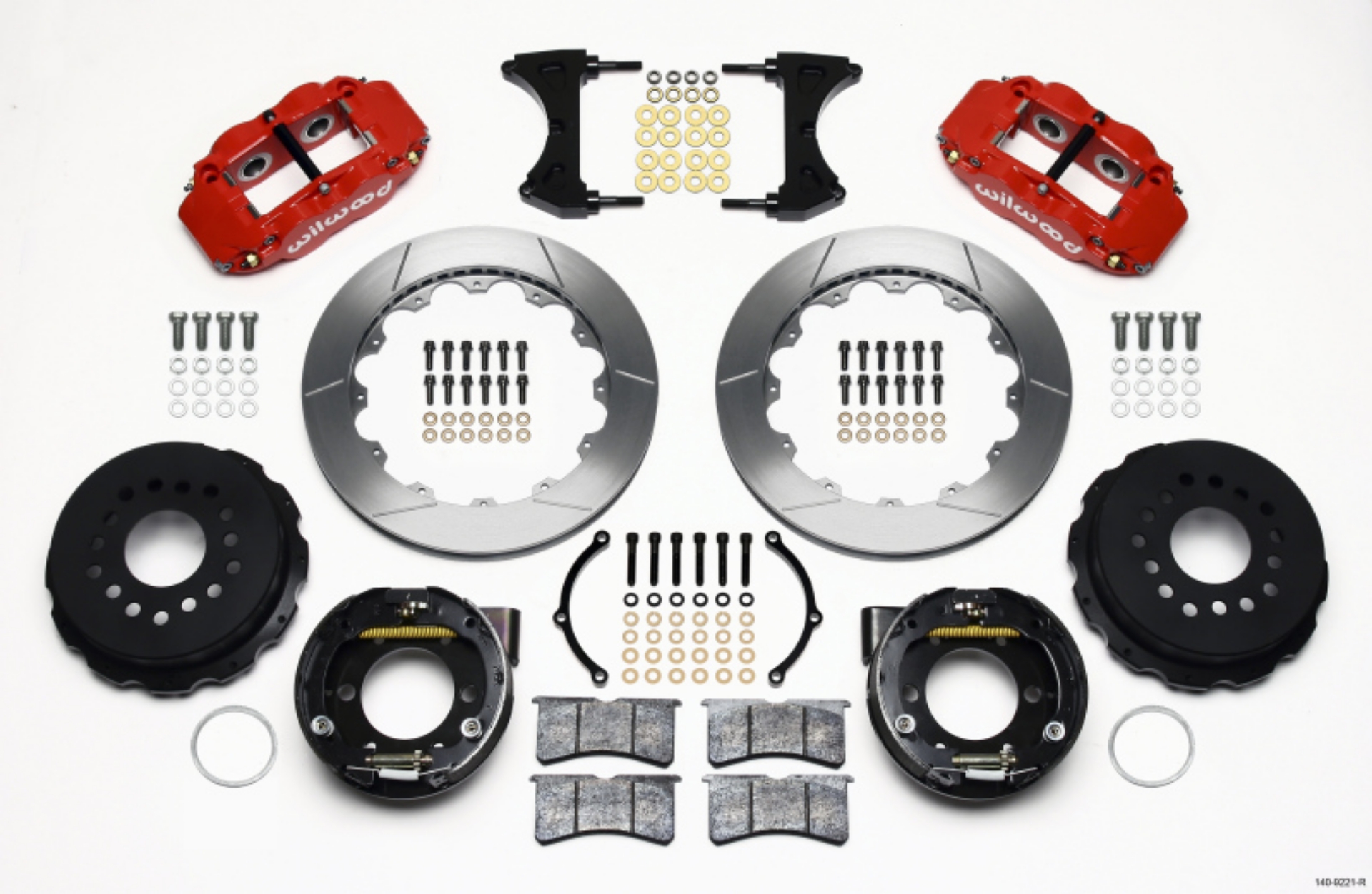 Picture of Wilwood Narrow Superlite 4R Rear P-Brk Kit 12-88in Red 2005-2014 Mustang