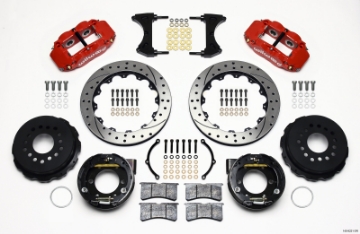 Picture of Wilwood Narrow Superlite 4R Rear P-Brk Kit 12-88in Drill Red 2005-2014 Mustang