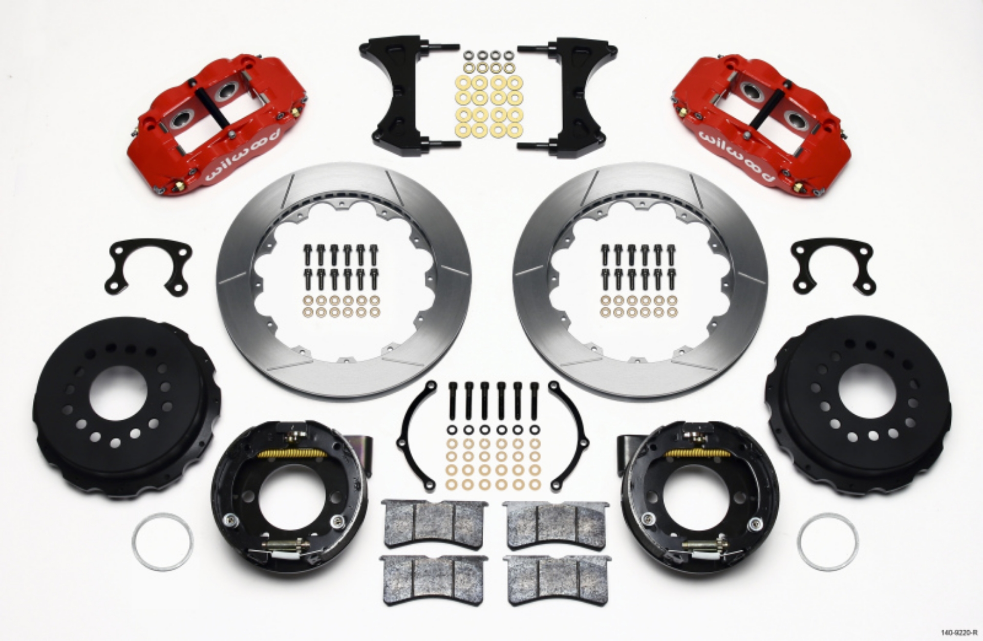 Picture of Wilwood Narrow Superlite 4R Rear P-Brk Kit 12-88in Red Small Ford 2-50in Offset