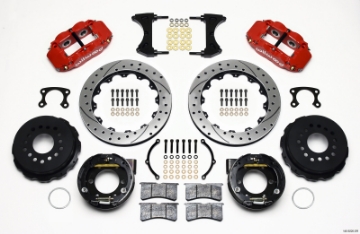 Picture of Wilwood Narrow Superlite 4R Rear P-Brk Kit 12-88in Drilled Red Small Ford 2-50in Offset