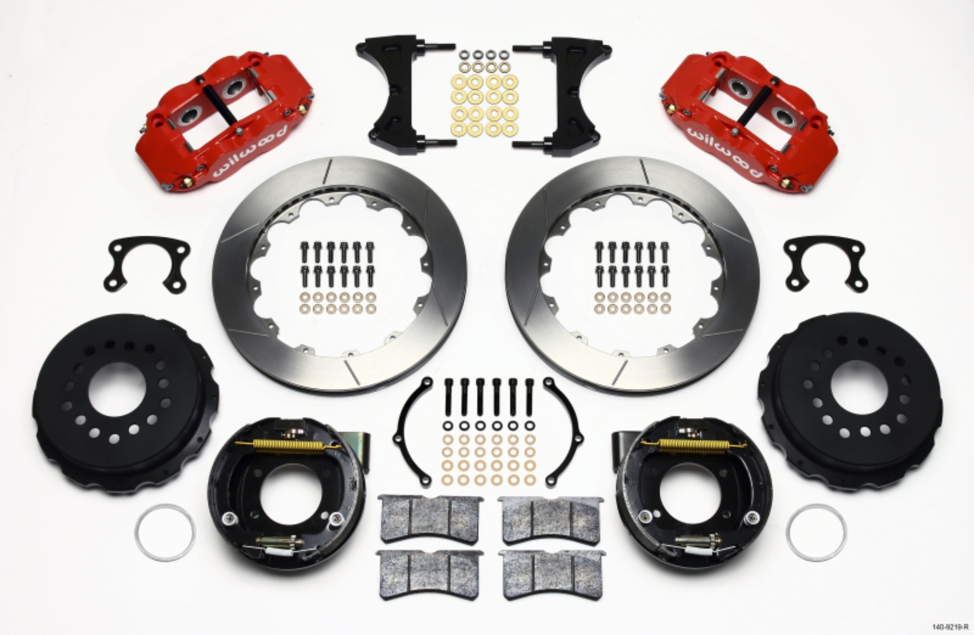 Picture of Wilwood Narrow Superlite 4R Rear P-Brk Kit 12-88in Red Big Ford New Style 2-50in Offset