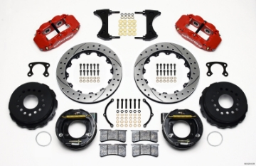 Picture of Wilwood Narrow Superlite 4R Rear P-Brk Kit 12-88in Drilled Red Big Ford New Style 2-36in Offset