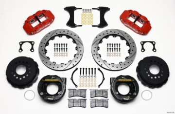 Picture of Wilwood Narrow Superlite 4R Rear P-Brk Kit 12-88in Drilled Red Big Ford Old Style 2-36in Offset