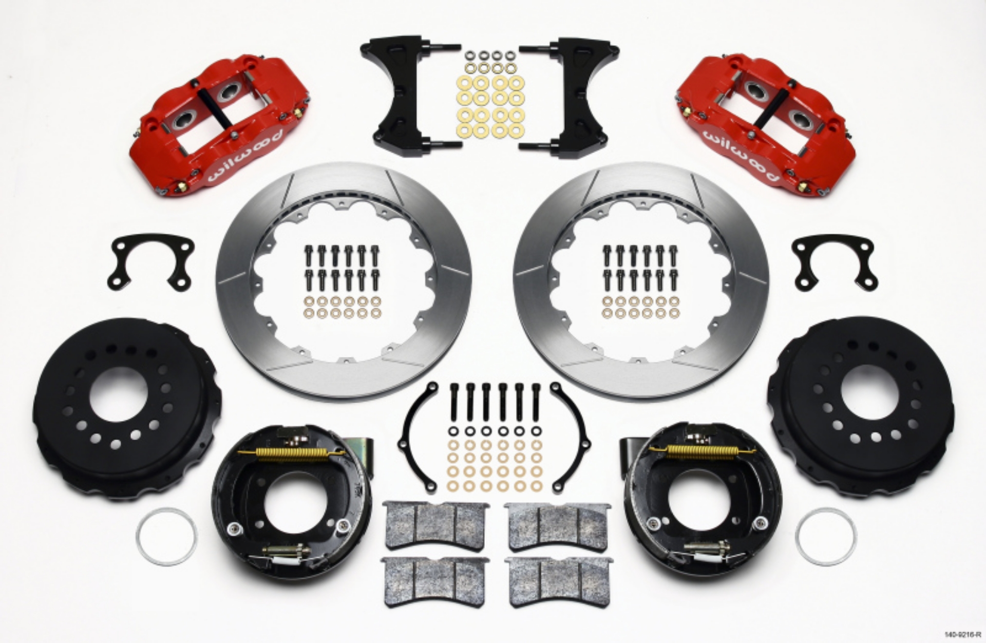 Picture of Wilwood Narrow Superlite 4R Rear P-Brk Kit 12-88in Red Small Ford 2-66in Offset
