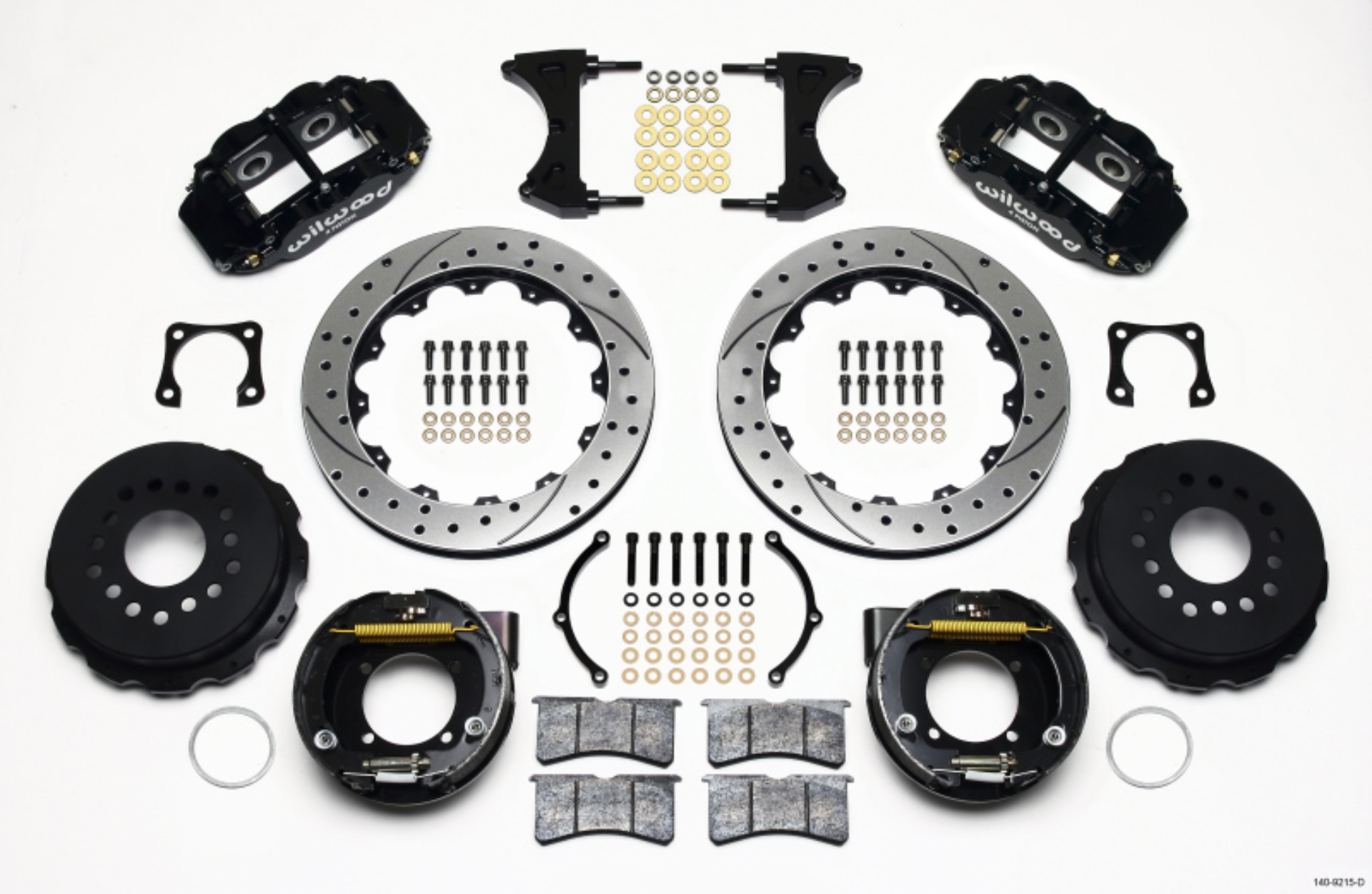 Picture of Wilwood Narrow Superlite 4R Rear P-Brk Kit 12-88in Drilled Chevy 12 Bolt-Spec 3-15in Bearing