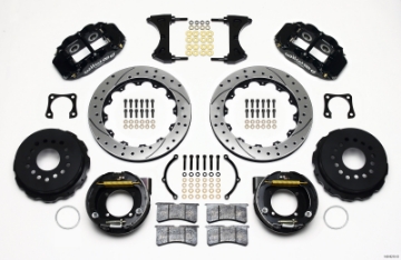 Picture of Wilwood Narrow Superlite 4R Rear P-Brk Kit 12-88in Drilled Chevy 12 Bolt-Spec 3-15in Bearing