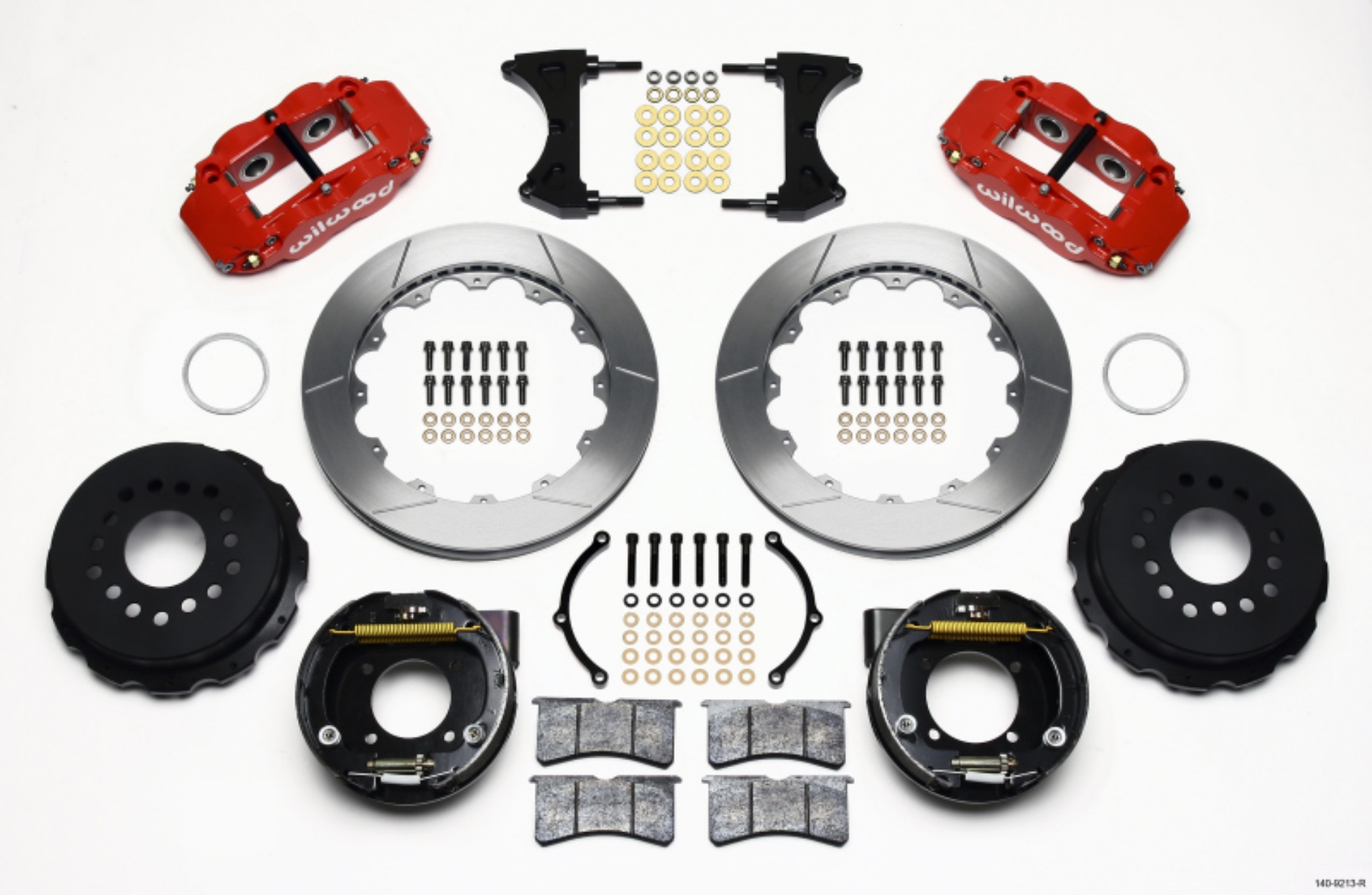 Picture of Wilwood Narrow Superlite 4R Rear P-Brk Kit 12-88in Red Chevy 12 Bolt w- C-Clips