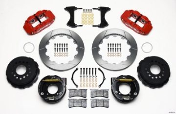 Picture of Wilwood Narrow Superlite 4R Rear P-Brk Kit 12-88in Red Chevy 12 Bolt w- C-Clips