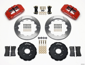 Picture of Wilwood FSLI4 Front Hat Kit 13-00in Drilled Red Nissan 240SX