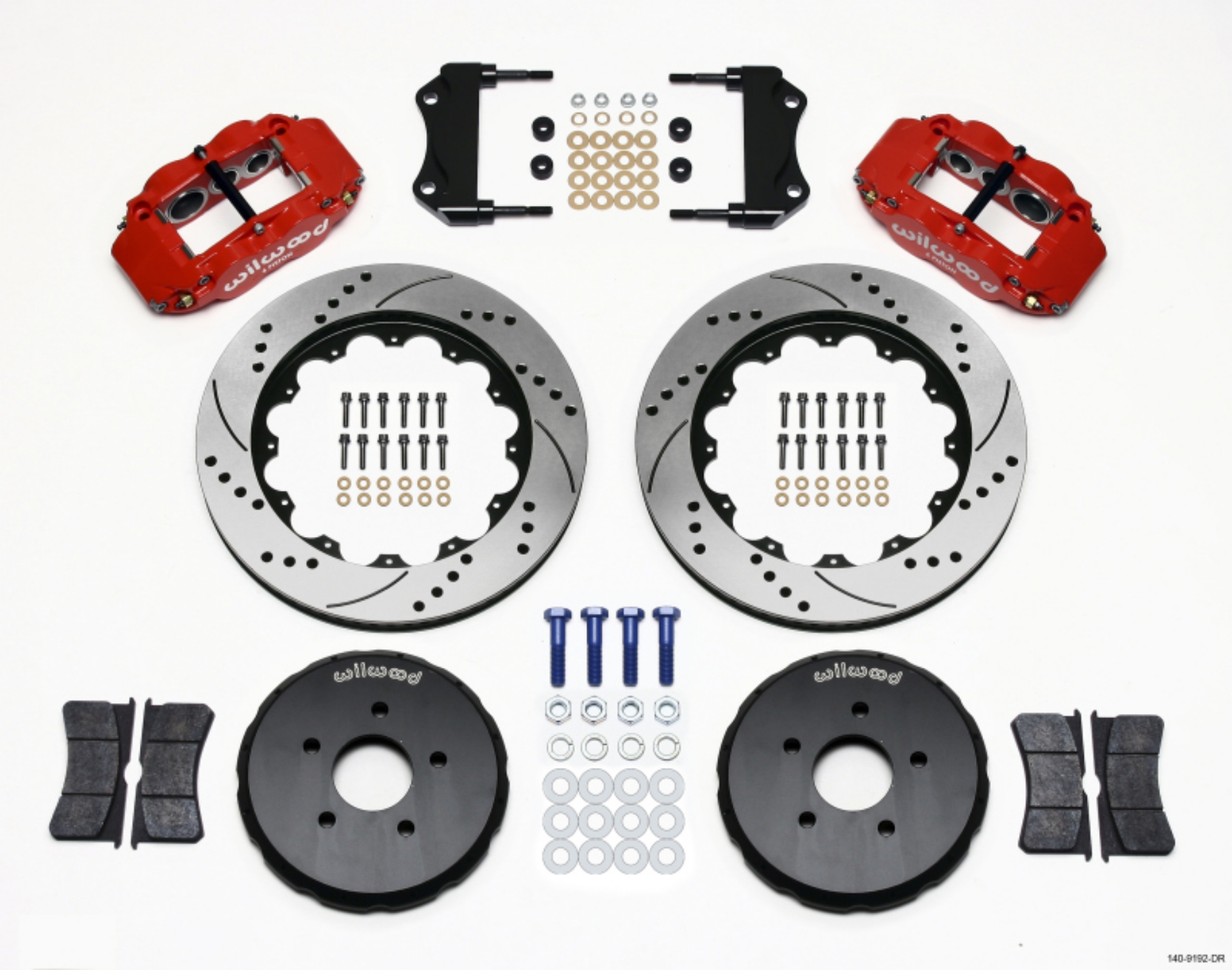 Picture of Wilwood Narrow Superlite 6R Front Hat Kit 14-00in Drill Red Nissan 350Z-Fiti G35