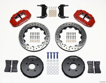 Picture of Wilwood Narrow Superlite 6R Front Hat Kit 13-06in Drill Red Nissan 350Z-Fiti G35