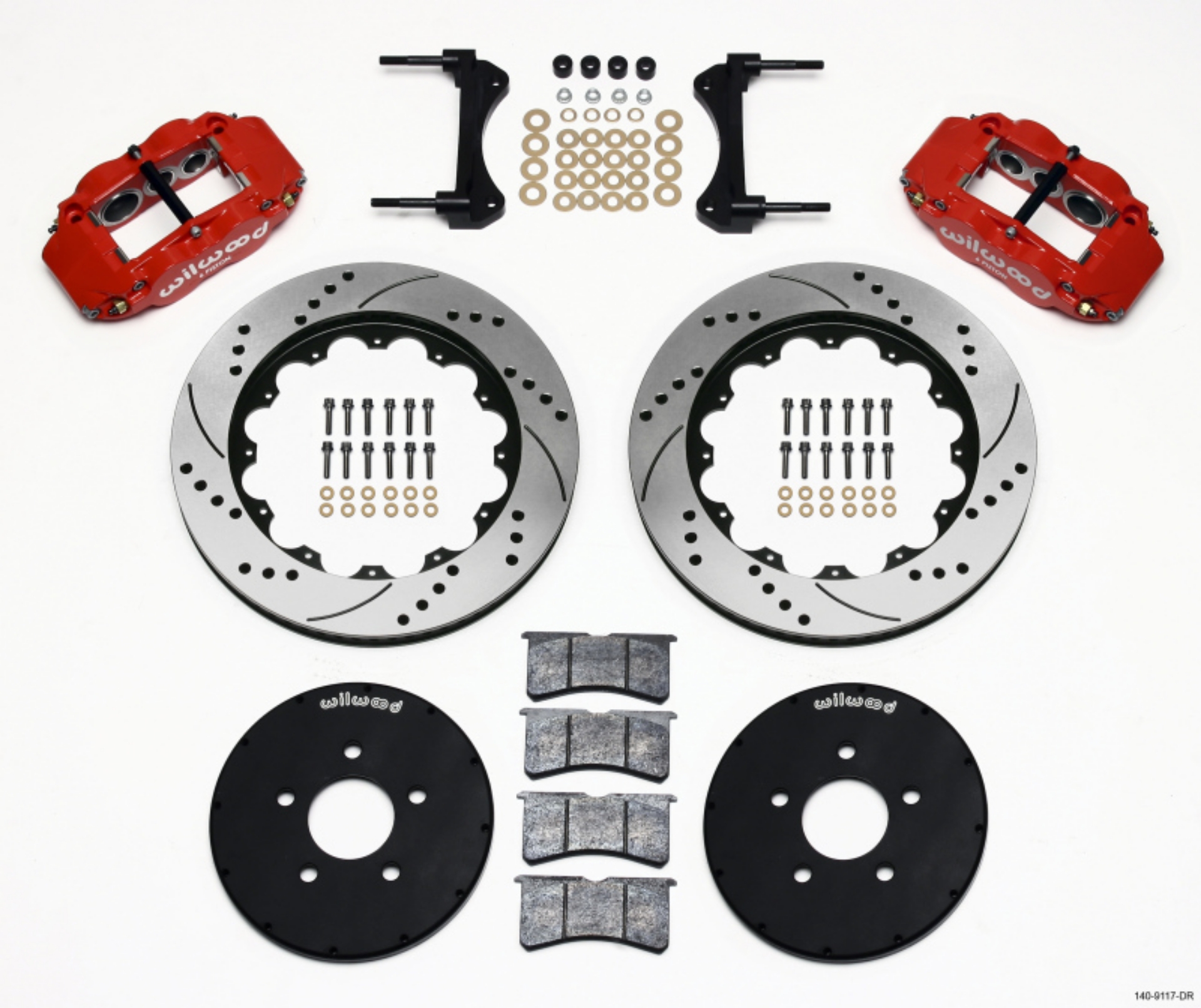 Picture of Wilwood Narrow Superlite 6R Front Hat Kit 14-00in Drill Red 1994-2004 Mustang