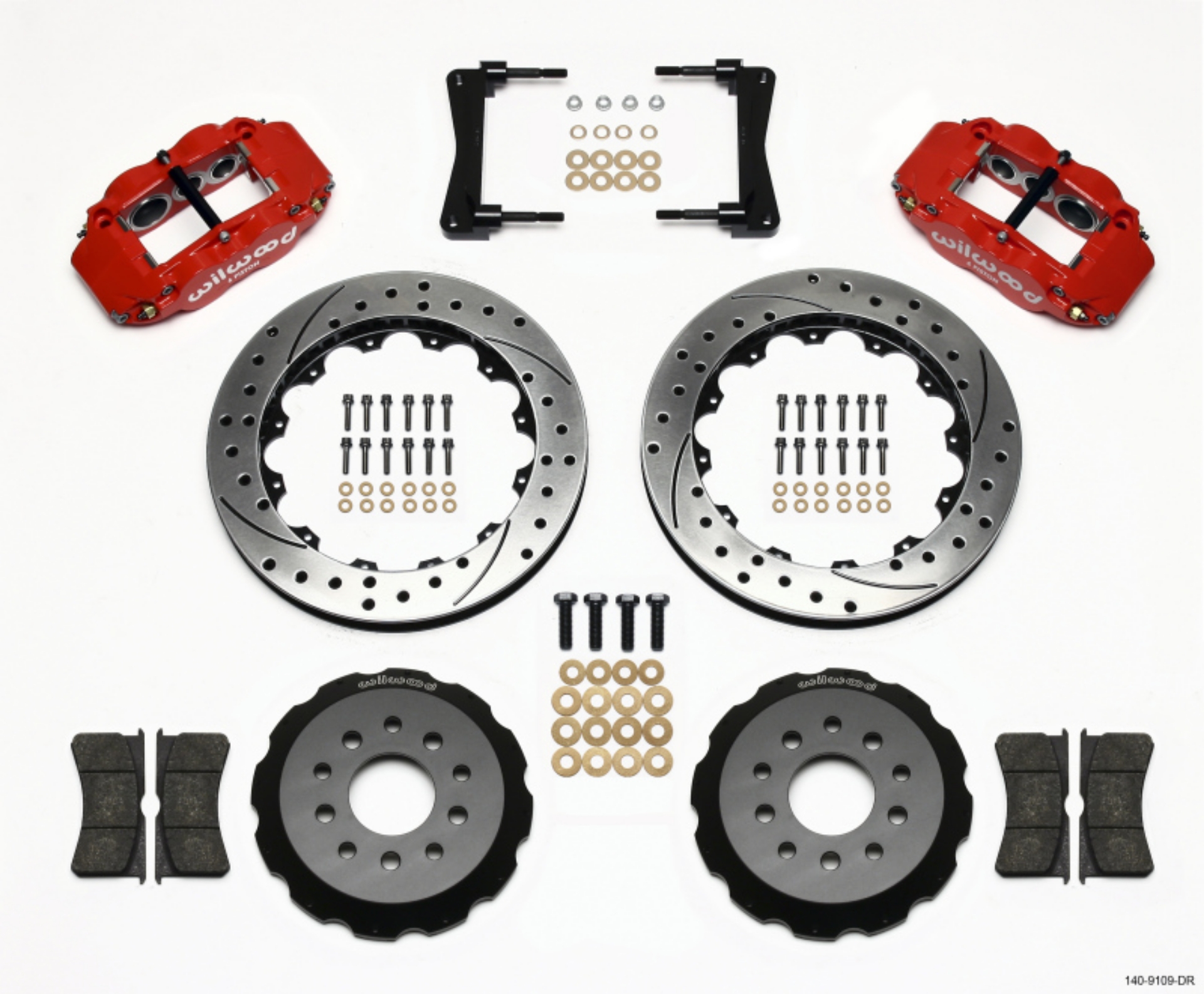Picture of Wilwood Narrow Superlite 6R Front Hat Kit 13-06in Drill Red 2005-2014 Mustang