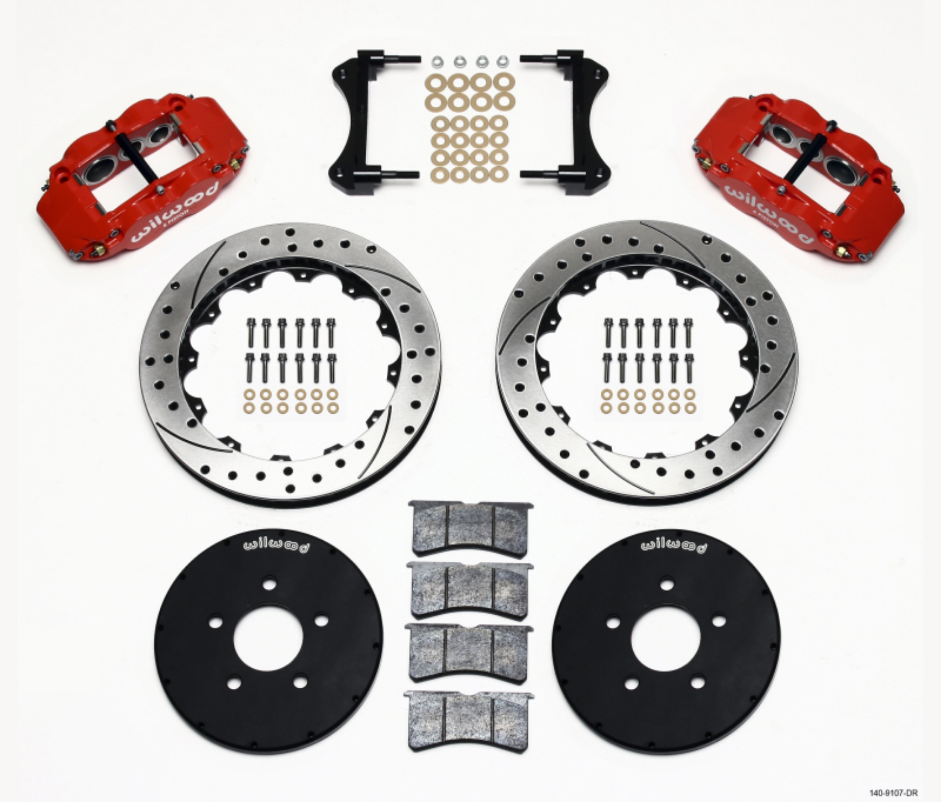 Picture of Wilwood Narrow Superlite 6R Front Hat Kit 12-88in Drill Red 1994-2004 Mustang