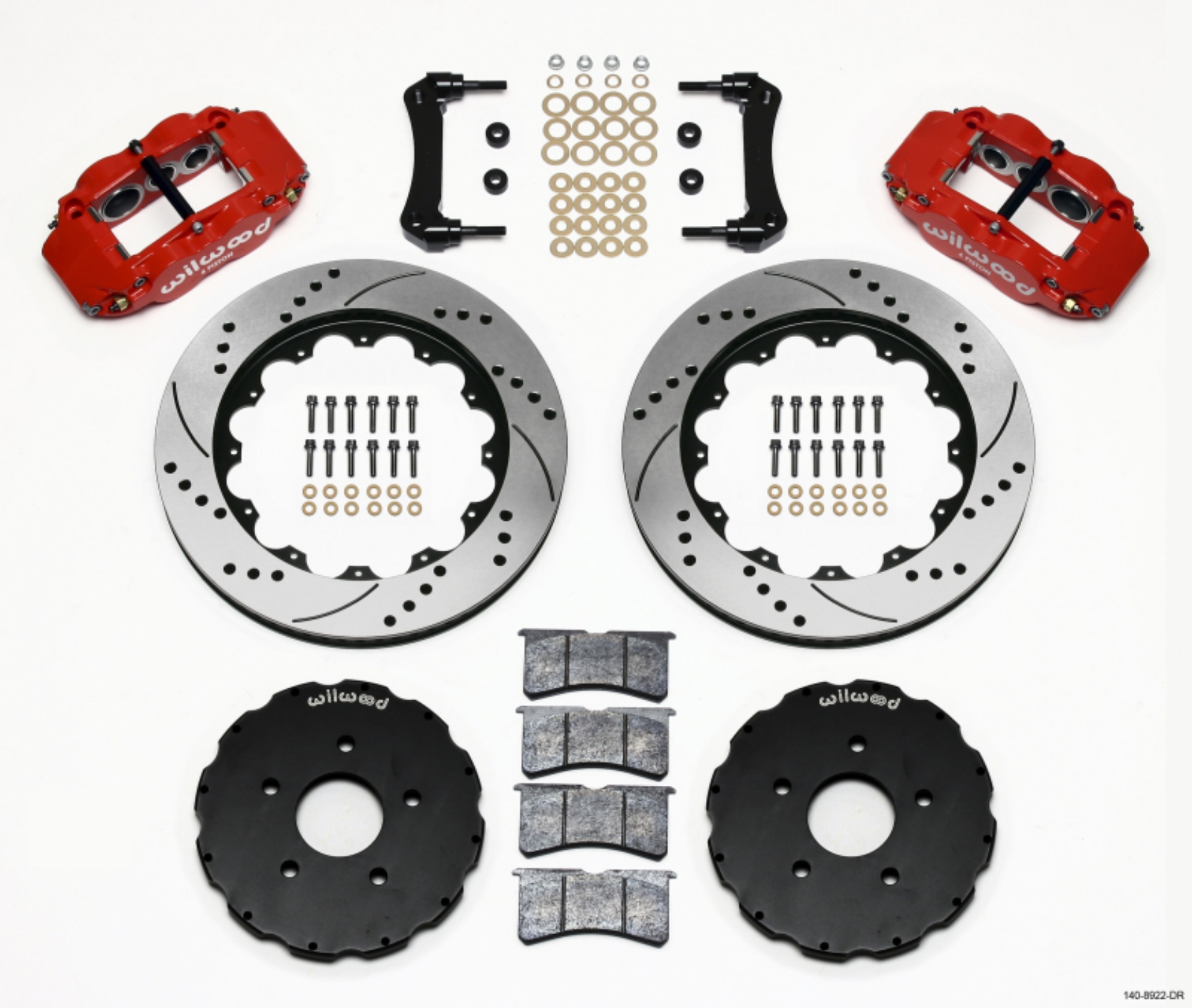 Picture of Wilwood Narrow Superlite 6R Front Hat Kit 14-00in Drill Red 2005-up Corvette C6