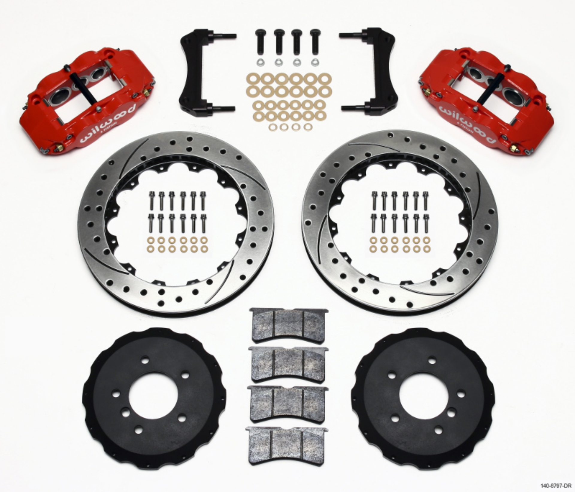 Picture of Wilwood Narrow Superlite 6R Front Hat Kit 13-06in Drilled Red E36 BMW M3