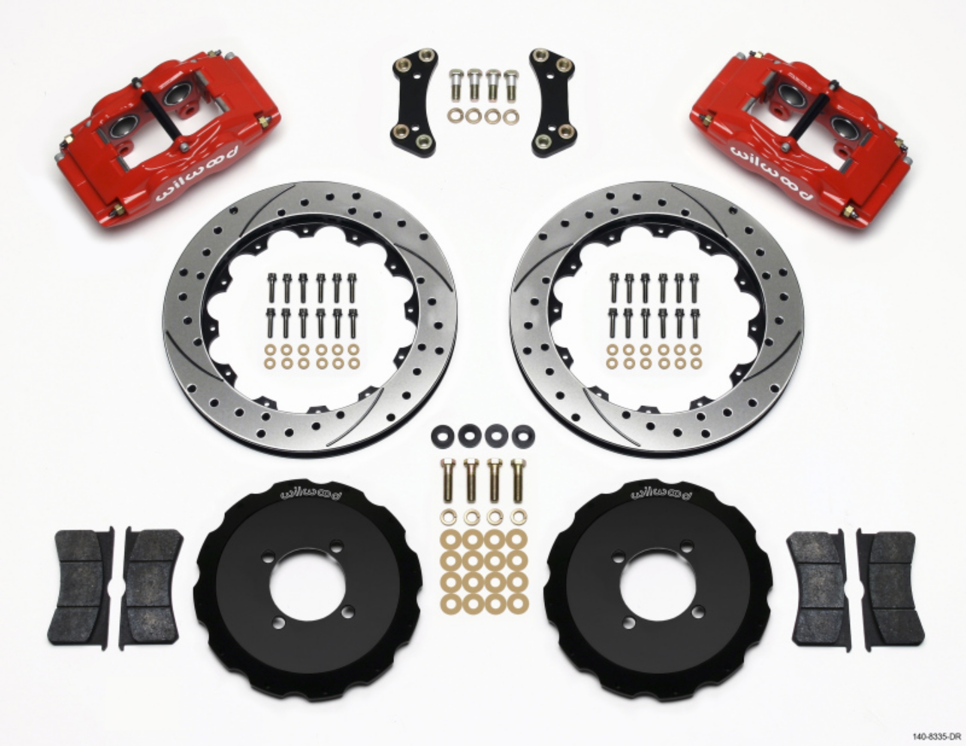 Picture of Wilwood FSLI4 Front Hat Kit 13-00in Drilled Red 2003-05 Scion xA xB