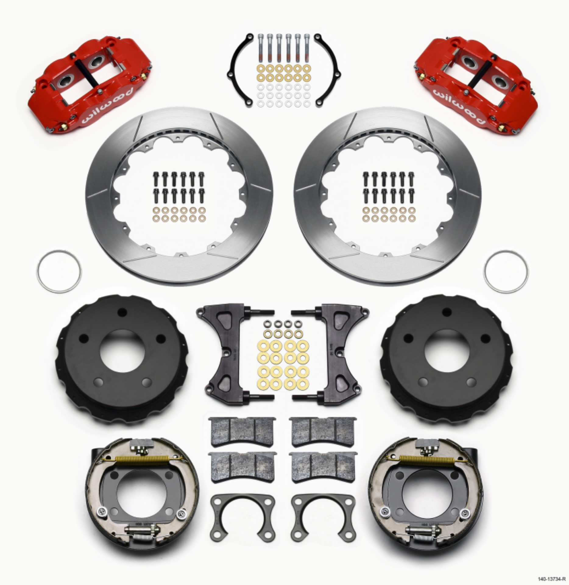 Picture of Wilwood Narrow Superlite 4R Rear P-Brk Kit 12-88in Red Big Ford 2-00in Off Bronco 5 x 5-50