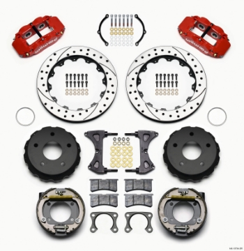 Picture of Wilwood Narrow Superlite 4R Rear P-Brk Kit 12-88in Drilled Red Big Ford 2-00in Off Bronco 5 x 5-50