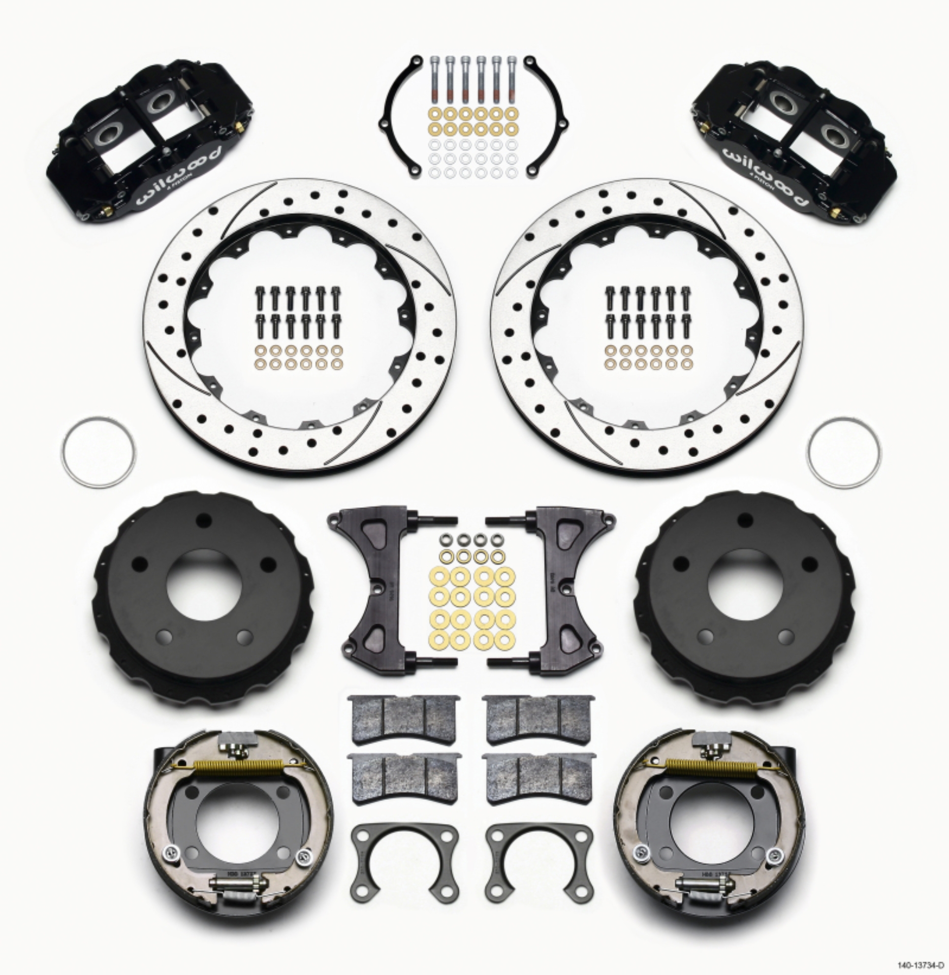 Picture of Wilwood Narrow Superlite 4R Rear P-Brk Kit 12-88in Drilled Big Ford 2-00in Off Bronco 5 x 5-50