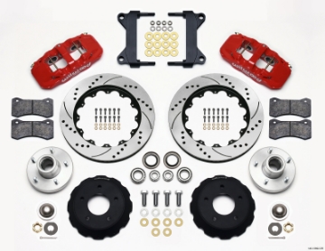 Picture of Wilwood AERO6 Front Hub Kit 14-00 Drilled-Red Chevy C-10 60-87 CPP Drop Spindle