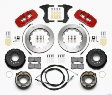 Picture of Wilwood AERO4 Rear Kit 14-00 Red 2005-2014 Mustang w- BMR Suspn- w-Lines