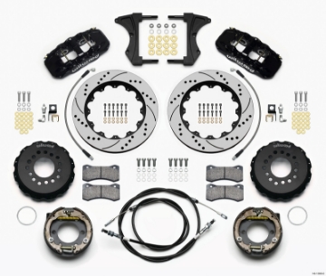Picture of Wilwood AERO4 Rear Kit 14-00 Drilled 2005-2014 Mustang w- BMR Suspn- w-Lines