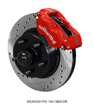 Picture of Wilwood Forged Dynalite-M Front Kit 11-30in 1 PC Rotor&Hub Drill-Red 60-68 Ford - Mercury Full Size