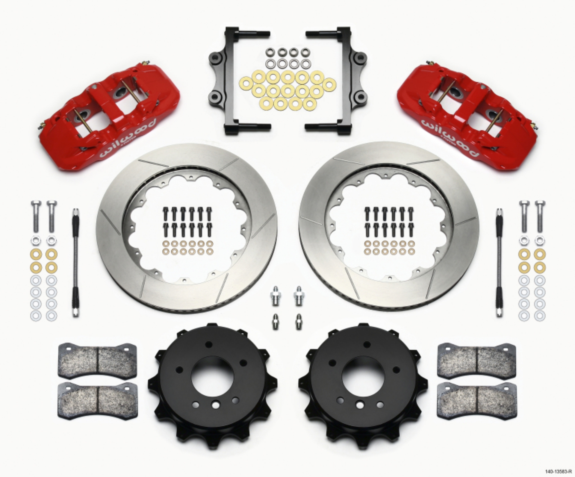 Picture of Wilwood AERO4 Rear Kit 14-00 Red 2007-2011 BMW E90 Series w-Lines