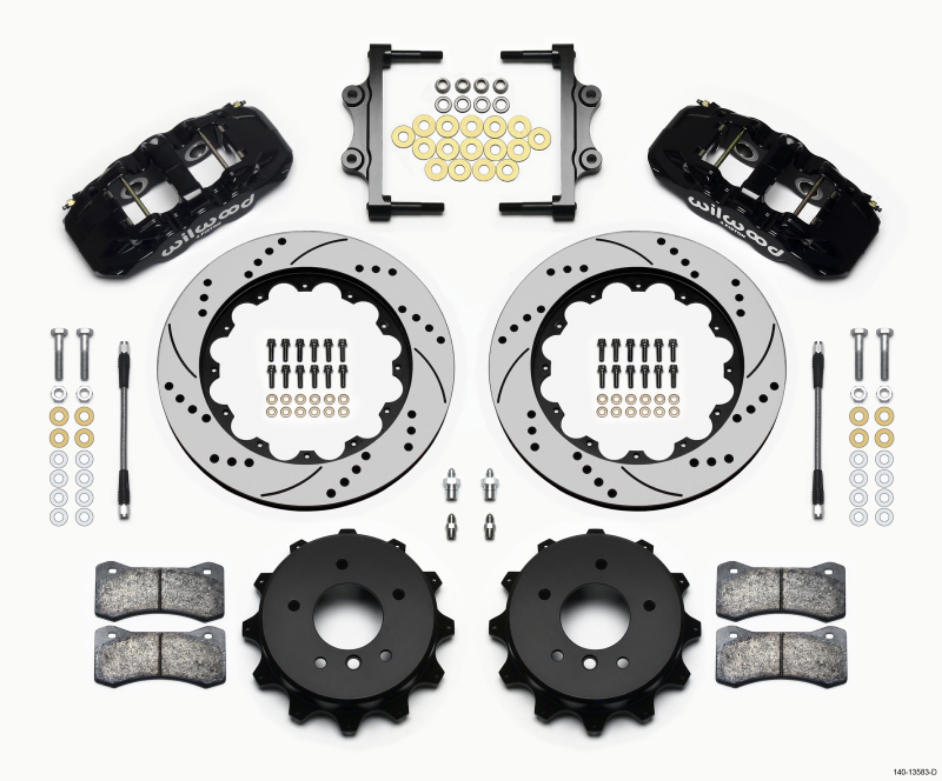 Picture of Wilwood AERO4 Rear Kit 14-00 Drilled 2007-2011 BMW E90 Series w-Lines