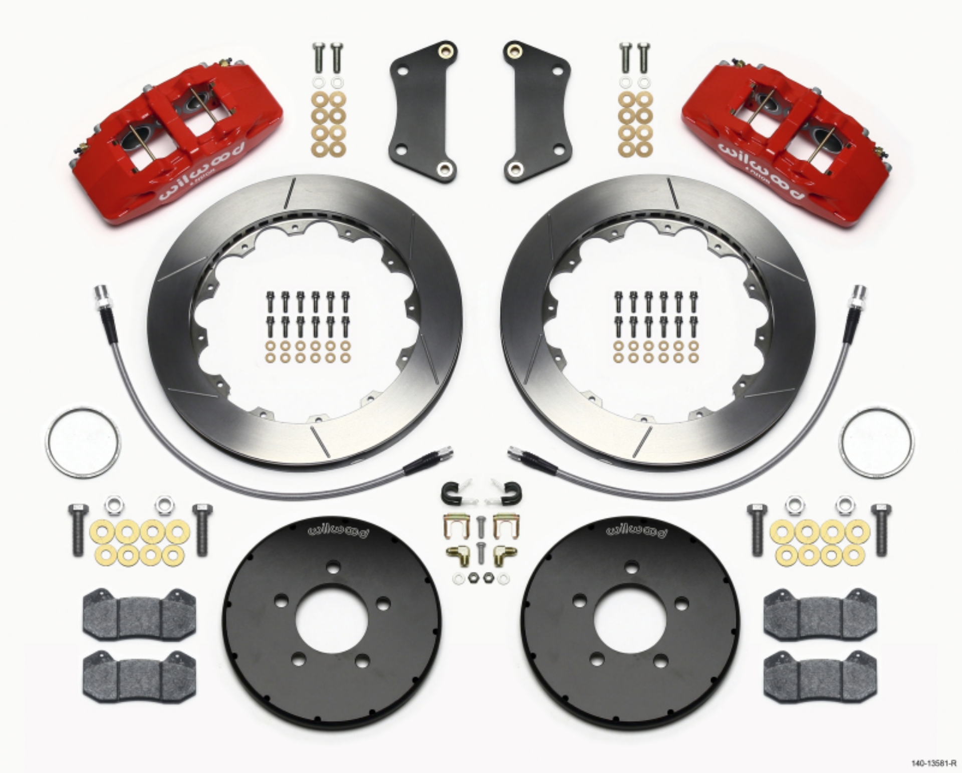 Picture of Wilwood Dynapro 6 Front Hat Kit 12-88in Red 2005-Up Mazda 3 w- Lines