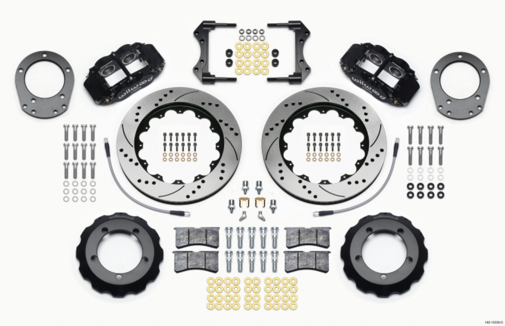 Picture of Wilwood Narrow Superlite 4R Front Hat Kit 14-00in Drilled 76-77 Ford Bronco Dana 44 w-Lines