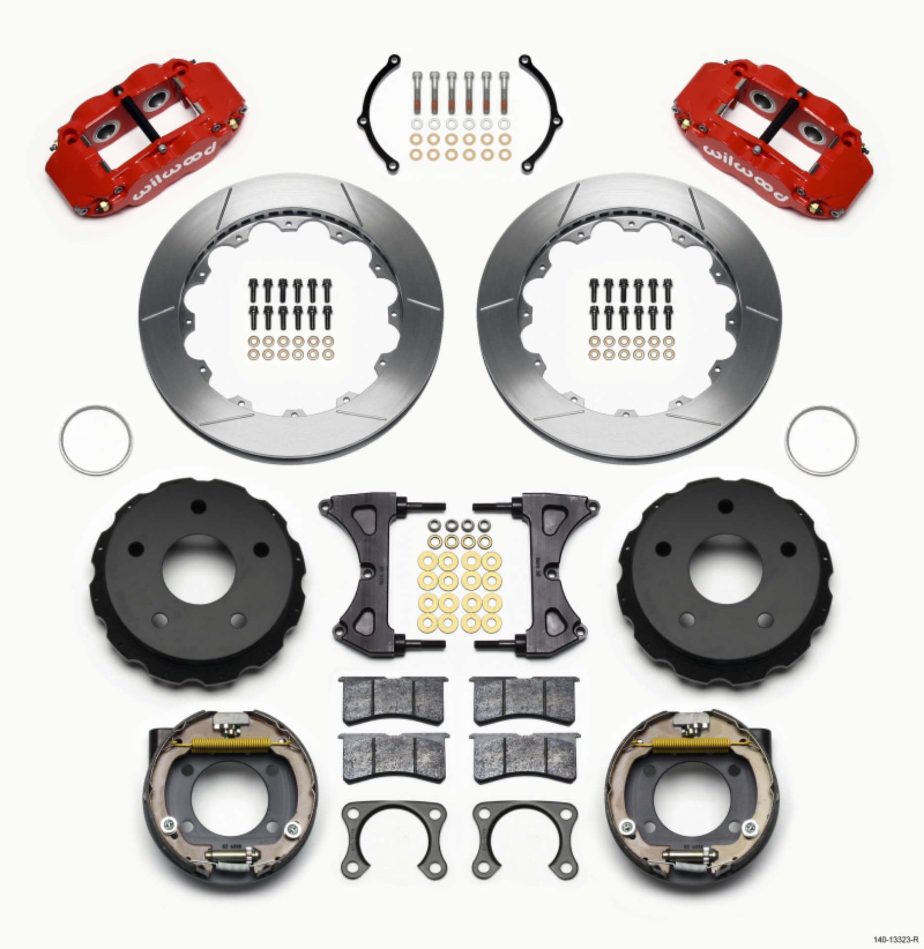 Picture of Wilwood Narrow Superlite 4R Rear P-Brk Kit 12-88in Red Big Ford 2-36in Off Bronco 5 x 5-50