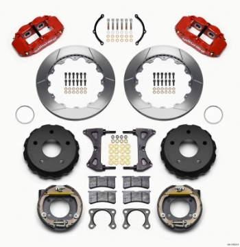 Picture of Wilwood Narrow Superlite 4R Rear P-Brk Kit 12-88in Red Big Ford 2-36in Off Bronco 5 x 5-50
