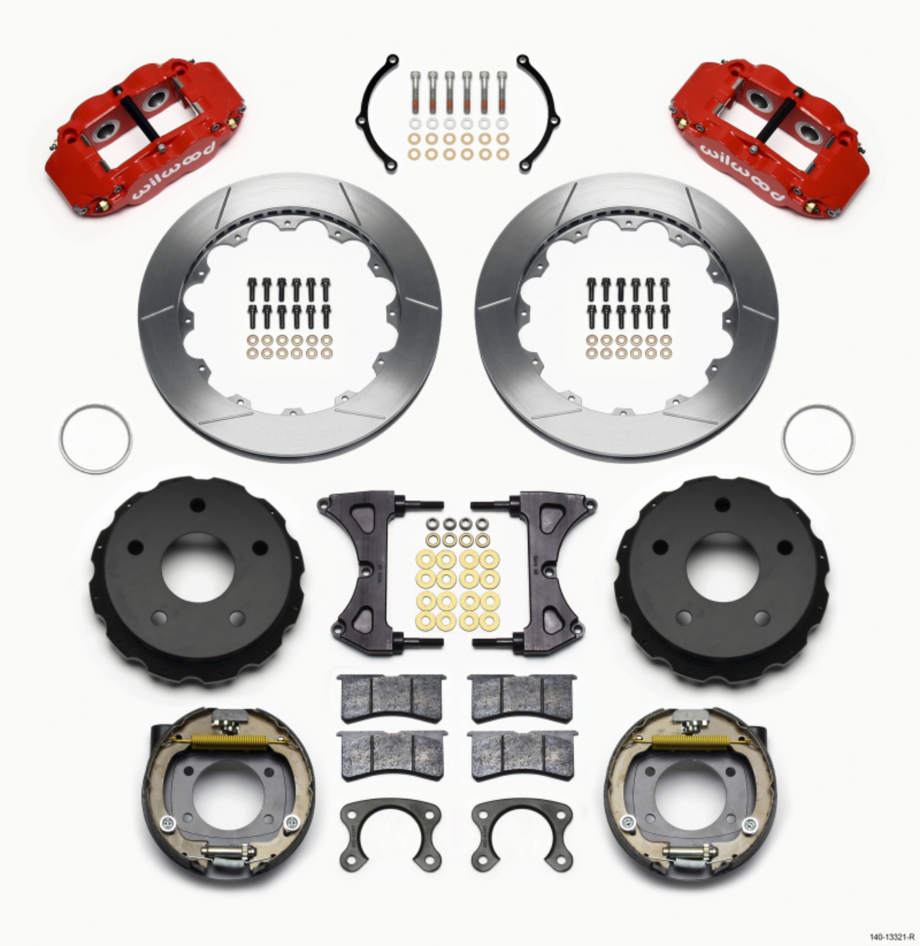 Picture of Wilwood Narrow Superlite 4R Rear P-Brk Kit 12-88in Red Small Ford 2-36in Off Bronco 5 x 5-50