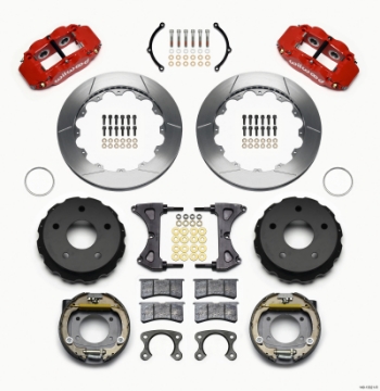 Picture of Wilwood Narrow Superlite 4R Rear P-Brk Kit 12-88in Red Small Ford 2-36in Off Bronco 5 x 5-50