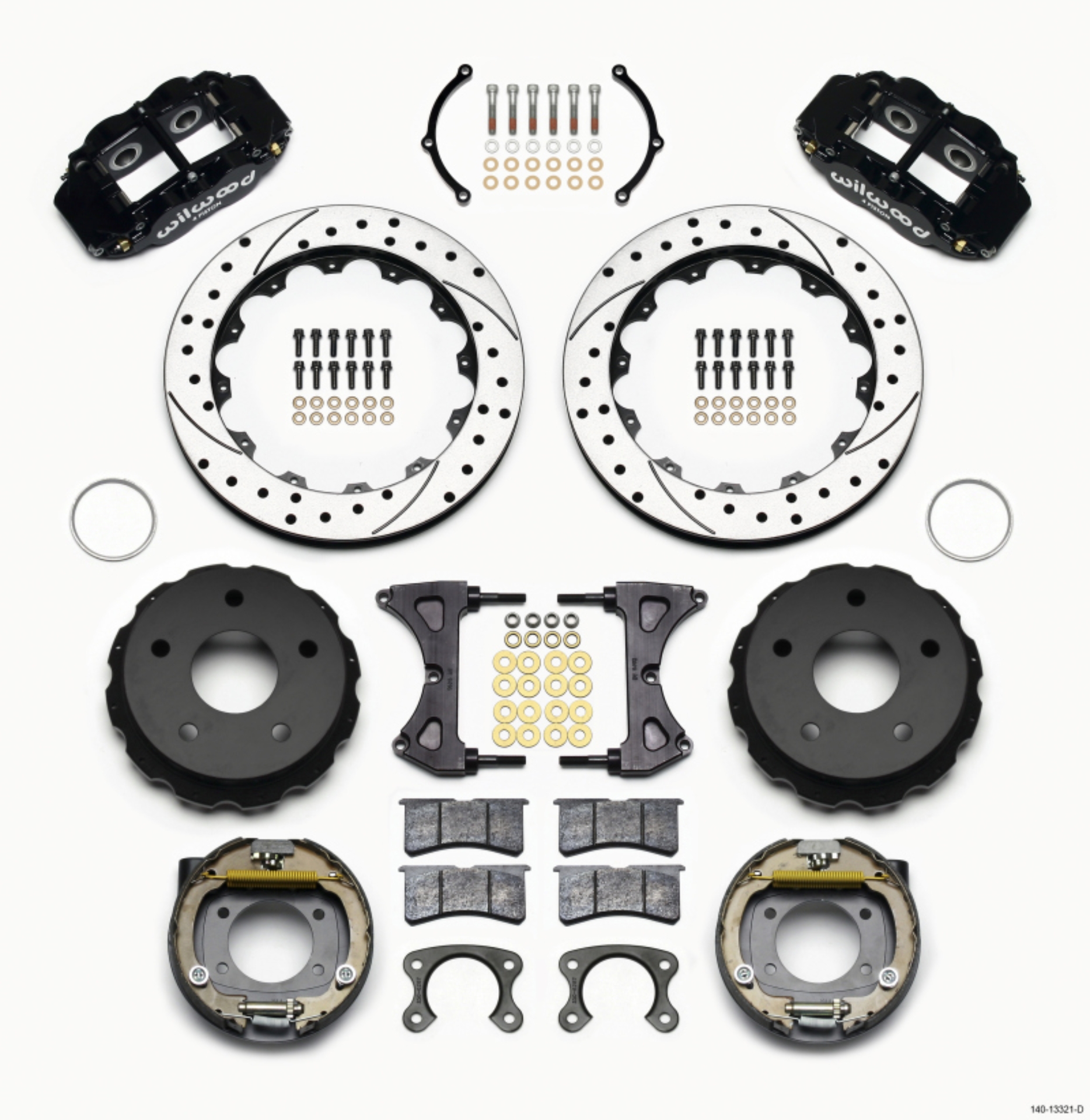 Picture of Wilwood Narrow Superlite 4R Rear P-Brk Kit 12-88in Drilled Small Ford 2-36in Off Bronco 5 x 5-50