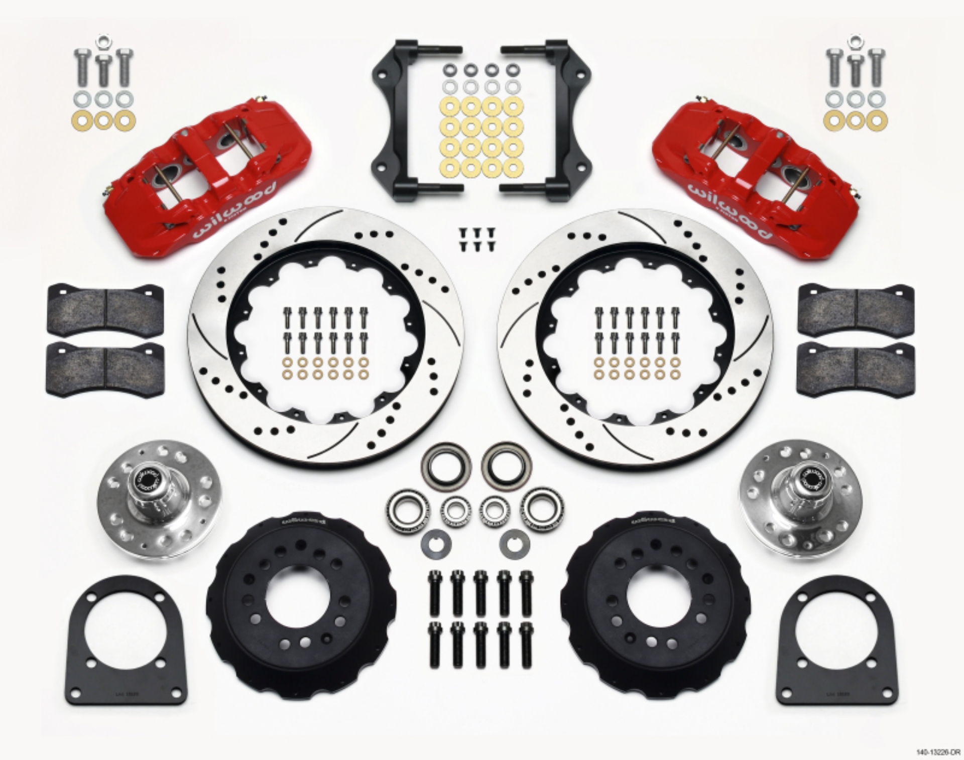 Picture of Wilwood AERO6 Front Hub Kit 14-00in Drill Red TCI-IFS 71-78 Pinto Based