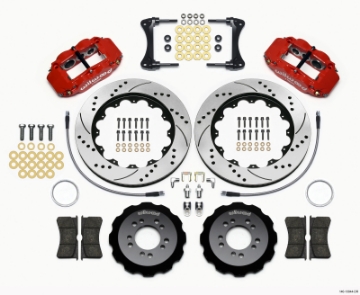 Picture of Wilwood Narrow Superlite 6R Front Hat Kit 14-00in Drilled Red 2008-up Hyundai Genesis Coupe w-Lines