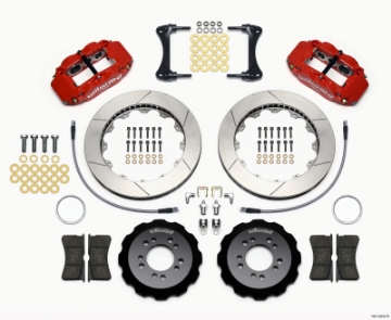 Picture of Wilwood Narrow Superlite 6R Front Hat Kit 13-06in Red 2008-up Hyundai Genesis Coupe w-Lines