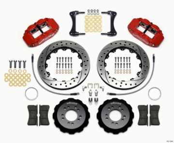 Picture of Wilwood Narrow Superlite 6R Front Hat Kit 13-06in Drilled Red 2008-up Hyundai Genesis Coupe w-Lines
