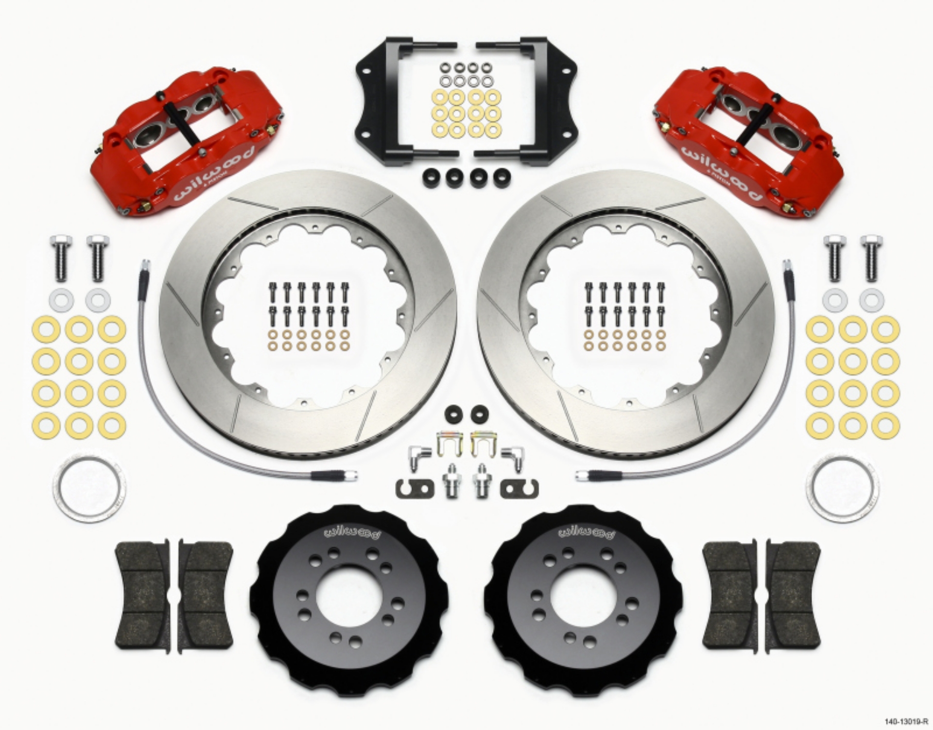 Picture of Wilwood Narrow Superlite 6R Front Hat Kit 14-00in Red 2013-Up Ford Focus ST w- Lines