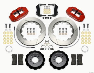 Picture of Wilwood Narrow Superlite 6R Front Hat Kit 14-00in Red 2013-Up Ford Focus ST w- Lines