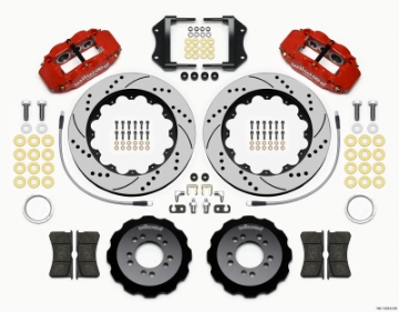 Picture of Wilwood Narrow Superlite 6R Front Hat Kit 14-00in Drill Red 2013-Up Ford Focus ST w- Lines