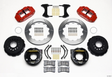 Picture of Wilwood Narrow Superlite 4R Rear P-Brk Kit 12-88in Red Chevy 12 Bolt w- C-Clips