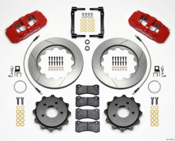 Picture of Wilwood AERO4 Rear Kit 14-25in Red 2008-2009 Pontaic G8 w-Lines