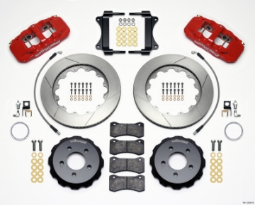 Picture of Wilwood AERO6 Front Hat Kit 14-25 Red 2008-2009 Pontiac G8 w-Lines
