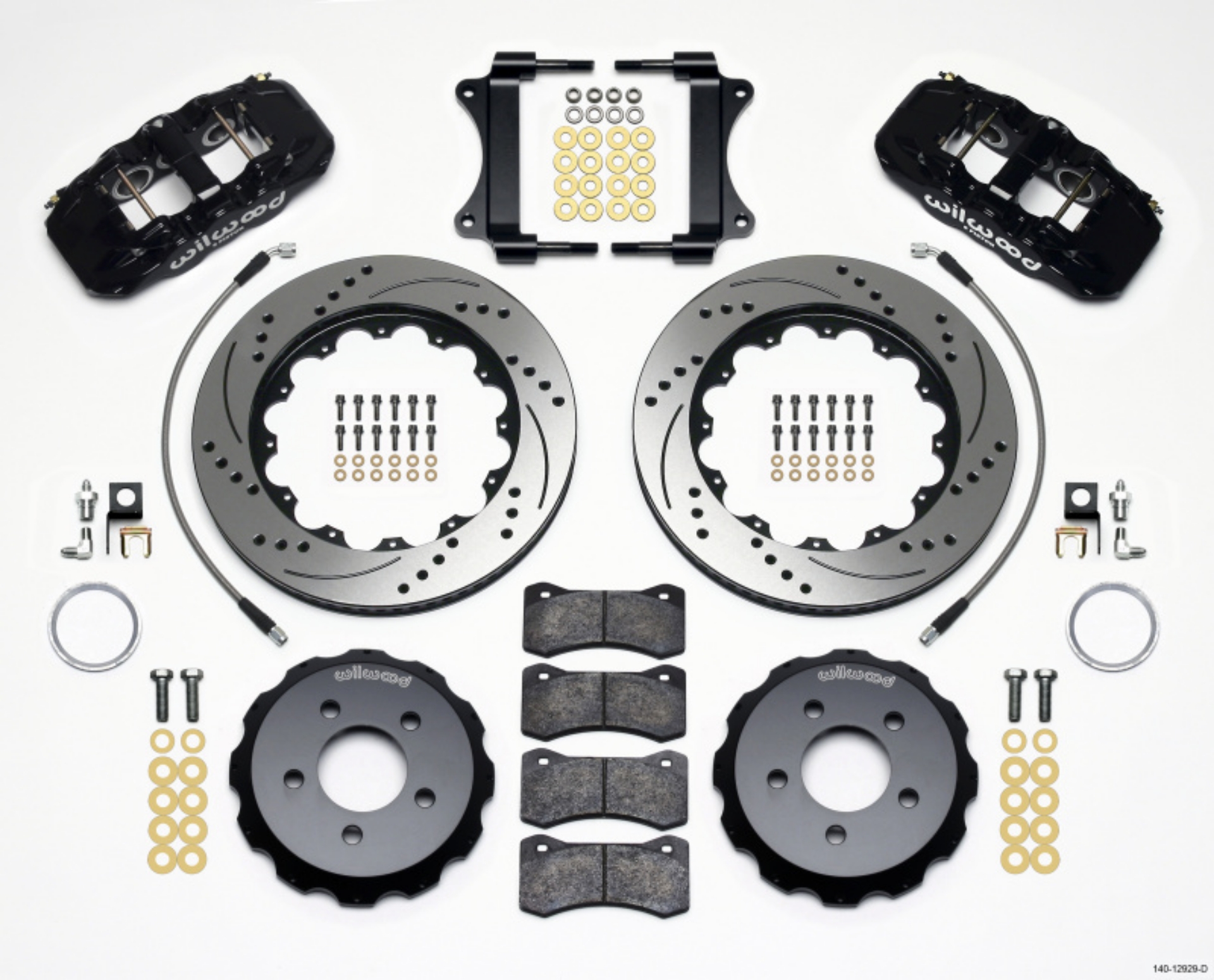 Picture of Wilwood AERO6 Front Hat Kit 14-25 Drilled 2008-2009 Pontiac G8 w-Lines